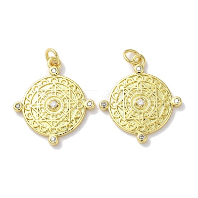 Rack Plating Brass Micro Pave Cubic Zirconia Pendants KK-Z039-25G-1