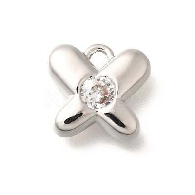 Brass Micro Pave Cubic Zirconia Charms KK-C085-24P-1