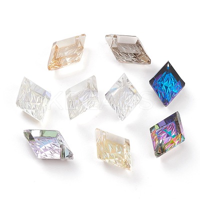 Embossed Glass Rhinestone Pendants GLAA-J101-04B-1