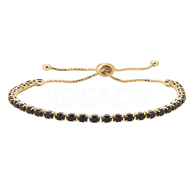 1Pc Brass Micro Pave Cubic Zirconia Slider Bracelets for Women BJEW-LP0001-16-1