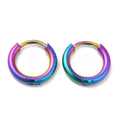 Ion Plating(IP) Titanium Alloy Huggie Hoop Earrings for Women EJEW-A100-01C-RC-1