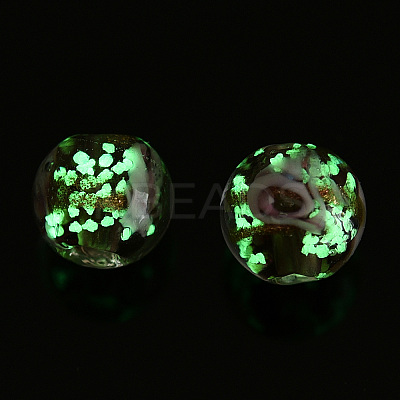 Luminous Handmade Gold Sand Lampwork Beads LAMP-T021-03M-1