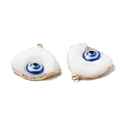 Evil Eye Druzy Resin Pendants RESI-D050-10LG-1