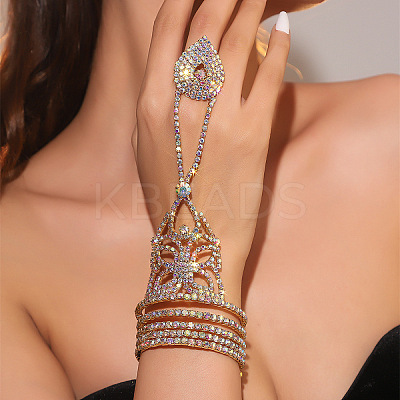 Brass Rhinestone Multi-strand Bracelets FS-WG4104F-01-1