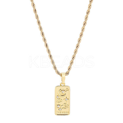 1Pc Brass with Cubic Zirconia Pendants Necklaces NJEW-LP0001-46B-G-1