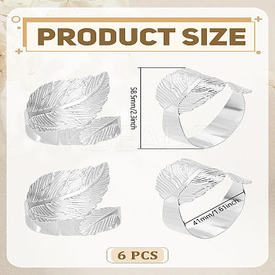 6Pcs Iron Napkin Rings AJEW-LP0002-65S-1