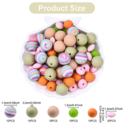 Food Grade Eco-Friendly Silicone Focal Beads SIL-YW0001-72A-1