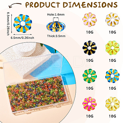 80G 8 Colors Acrylic Beads SACR-TA0001-19-1