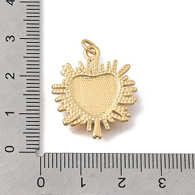 Brass Enamel Heart Pendants KK-D431-052G-1