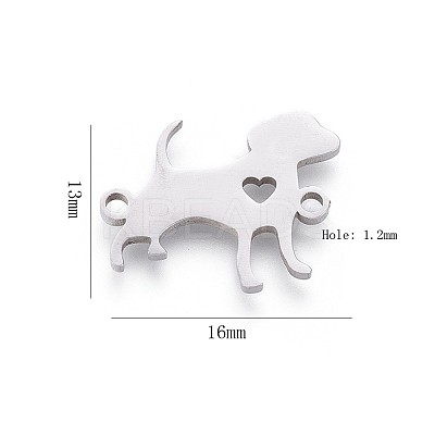 304 Stainless Steel Puppy Links connectors STAS-CJ0001-15-1