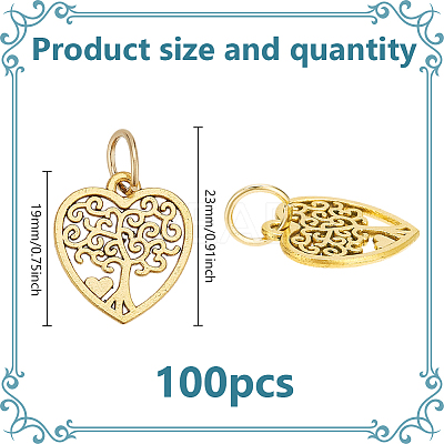 100Pcs Tibetan Style Alloy Pendants PALLOY-GO00038-1