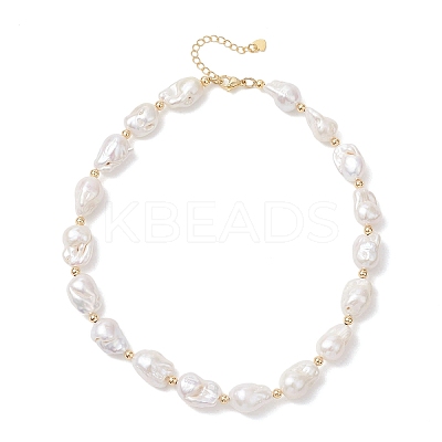 Natural Baroque Pearl Keshi Pearl Beaded Necklaces for Women NJEW-JN05870-1