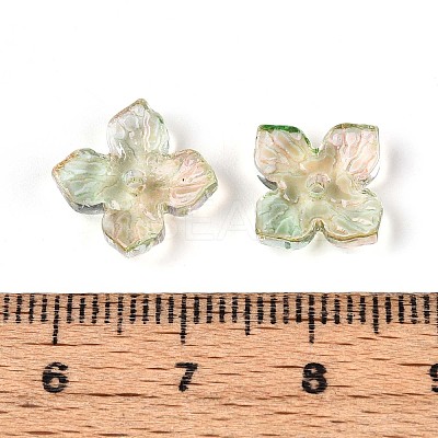 Baking Paint Transparent Glass Bead Caps DGLA-N014-04D-1