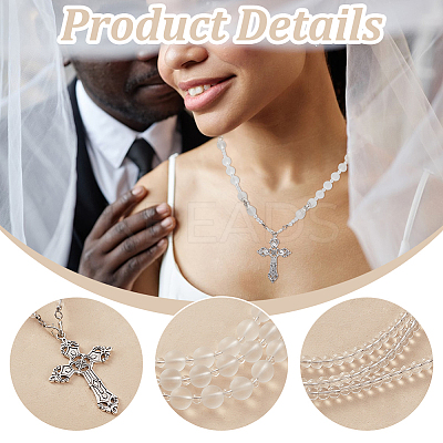 Alloy Cross Pendant Necklaces AJEW-FG00008-1