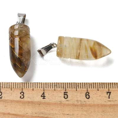 Synthetic Watermelon Stone Glass Pointed Pendants G-B127-18P-08-1