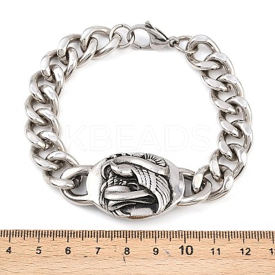 Stainless Steel Link Bracelets BJEW-D379-14ASP-1
