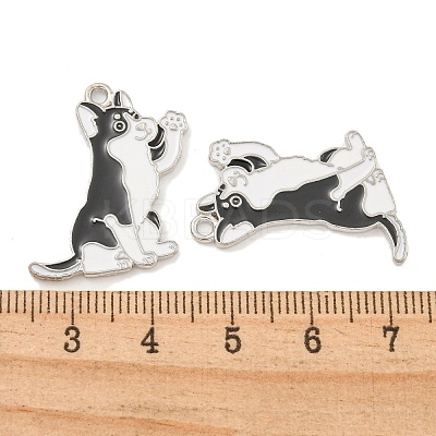 Rack Plating Alloy Enamel Pendants ENAM-Z014-01P-06-1