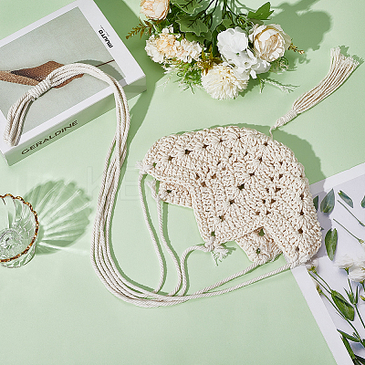 Polyester Weaving Flower Pots Net Pocket AJEW-WH20067-078-1