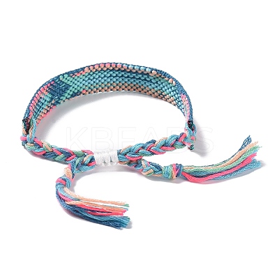 Polyester-cotton Braided Rhombus Pattern Cord Bracelet FIND-PW0013-001A-02-1
