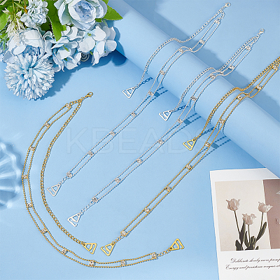 2 Pairs 2 Colors Zinc Alloy & Rhinestone Chain Shoulder Chains AJEW-FG0004-28-1