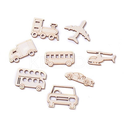 Vehicle Theme Wooden Cabochons WOOD-I003-06-1