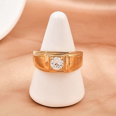 304 Stainless Steel Micro Pave Cubic Zirconia Finger Rings RJEW-D336-08G-1