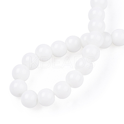 Opaque Solid Color Glass Beads Strands GLAA-T032-P6mm-02-1