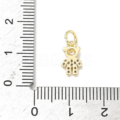 Brass Micro Pave Cubic Zirconia Charms ZIRC-I356-15G-04-1