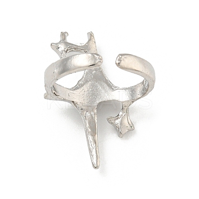 Star Zinc Alloy Open Cuff Ring RJEW-Z048-01P-02-1
