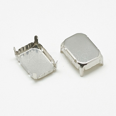 Non-Tarnish 201 Stainless Steel Sew on Prong Settings STAS-T032-05-13x18mm-1