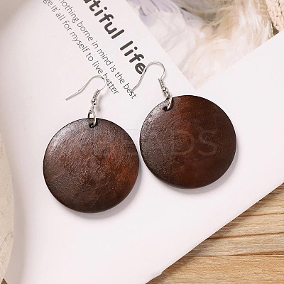 Alloy Wood Dangle Earrings FS-WG9E4F8-03-1