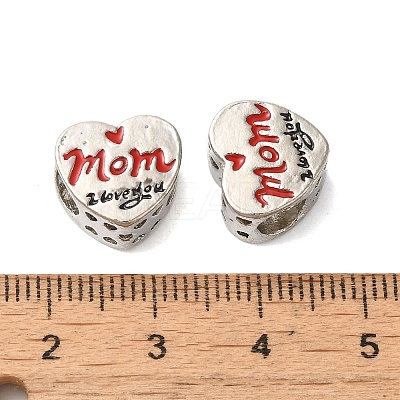 Mother's Day Rack Plating Alloy Enamel European Beads PALLOY-S189-53P-1