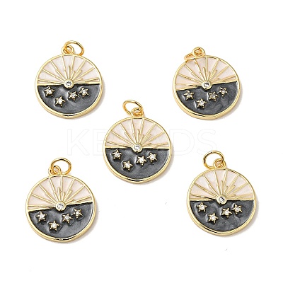 Rack Plating Brass Micro Pave Clear Cubic Zirconia Pendants KK-H431-13G-1