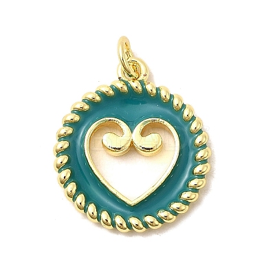 Brass Enamel Pendants KK-I378-21G-B-1