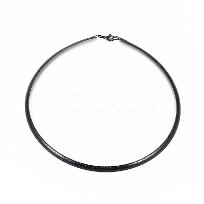 304 Stainless Steel Choker Necklaces and Bangles Jewelry Sets SJEW-L144-A01-B-1