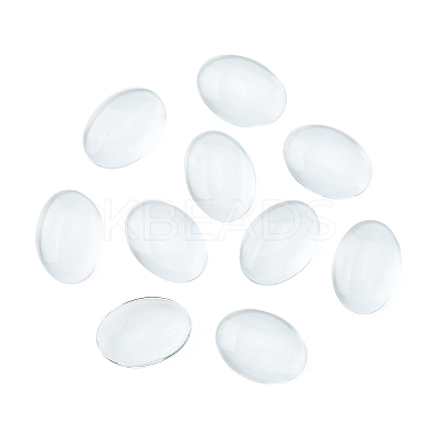 Transparent Oval Glass Cabochons GGLA-R022-18x13-1
