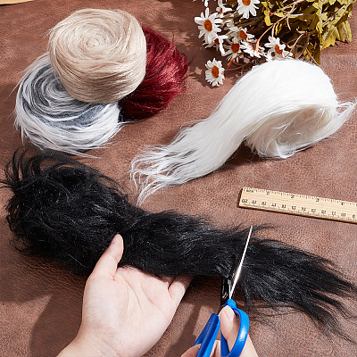 Imitation Hair Faux Fur Fabric DIY-WH0581-02A-1