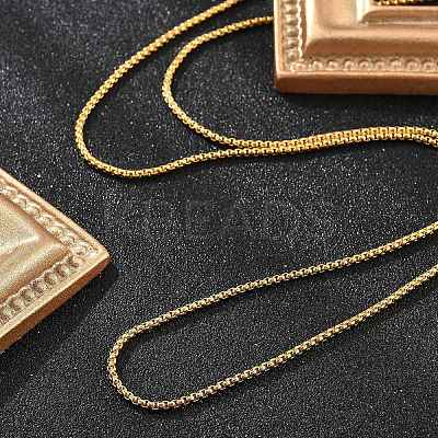 1.8mm Rack Plating Brass Box Chain Necklaces for Women Men MAK-L044-60G-2A-1