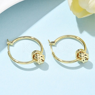 Brass Twist Hoop Earrings for Women EJEW-L297-01A-G-1