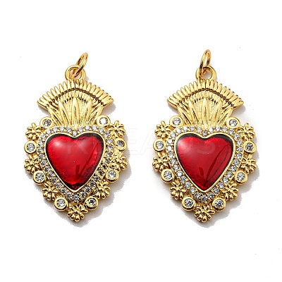 Rack Plating Brass Grade AAA Cubic Zirconia Pendants LS-KK-D026-26G-1