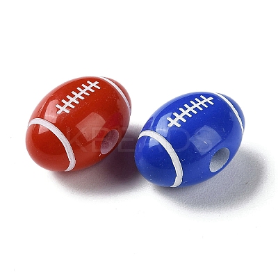 Spray Printed Opaque Acrylic European Beads SACR-P031-28B-1