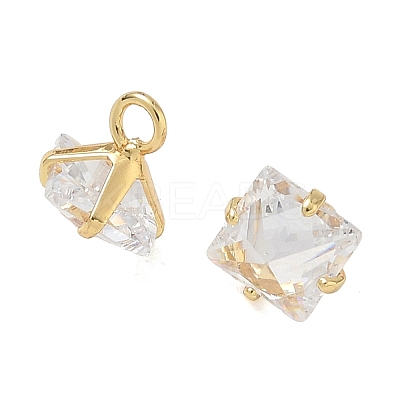 Brass Pave Cubic Zirconia Charms CU-CBABEB3-05G-02-1