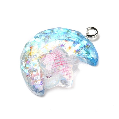 Transparent Resin Pendants RESI-H036-01C-1