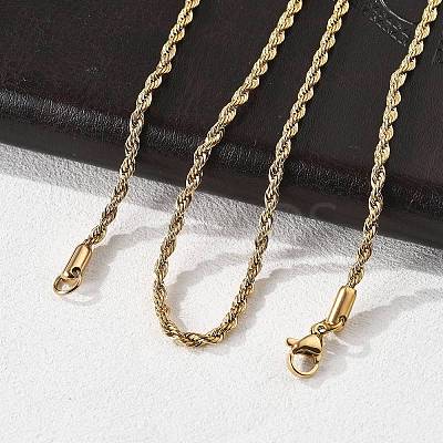 304 Stainless Steel Rope Chain Necklaces NJEW-E026-09G-1