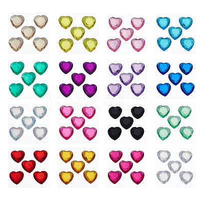 16 Sheets 16 Colors Transparent Acrylic Rhinestone Sticker DIY-GA0004-54-1