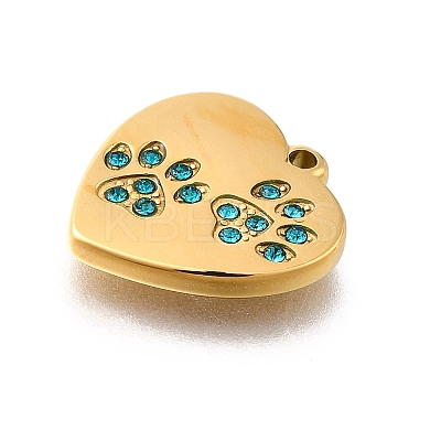 304 Stainless Steel Rhinestone Pendants STAS-R159-55G-04-1