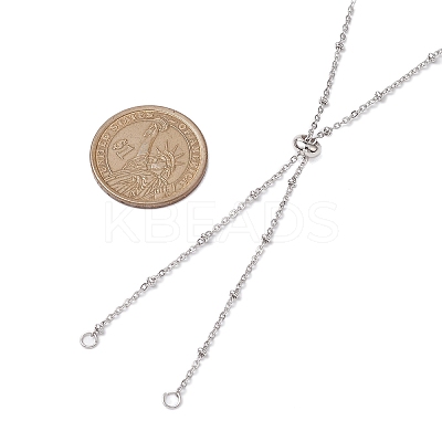 Non-Tarnish 304 Stainless Steel Satellite Chain Slider Necklace Making AJEW-JB01247-02-1