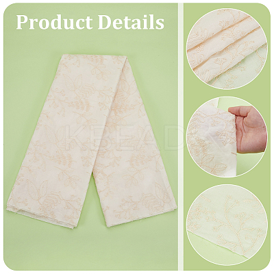 Flower Pattern Embroidery Cotton Fabric DIY-WH0580-48-1