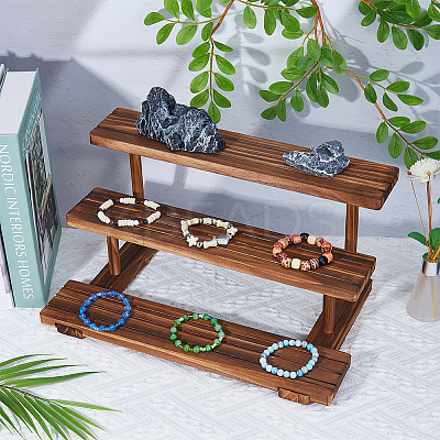 3-Tier Wooden Jewelry Organizer Display Risers ODIS-WH0058-18A-1