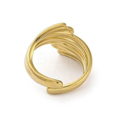 304 Stainless Steel Open Cuff Rings for Women RJEW-K258-10G-1